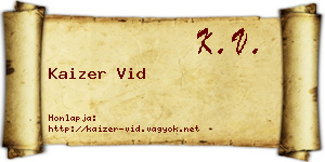Kaizer Vid névjegykártya